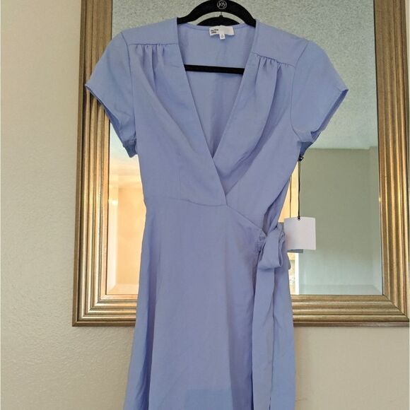 By the Way Light Baby Blue Wrap Dress Cap sleeve Nordstrom - Picture 1 of 2